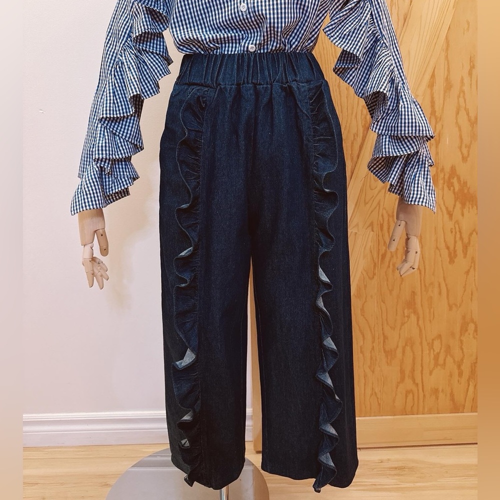 Stretchable ruffle jeans